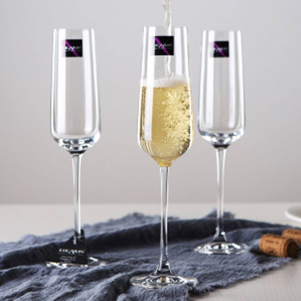 (Set of 6) Lucaris Hong Kong Hip High Quality Champagne Lead Free